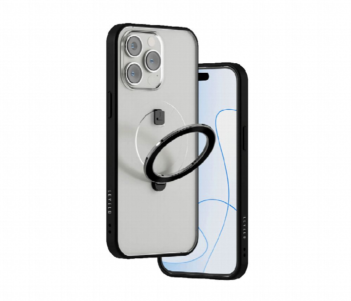 Levelo Magsafe Ringo Multi Functional Kickstand Case For Iphone 14 Pro Max Black - Zoom Image 2