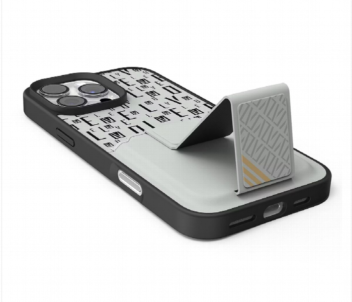 Levelo Morphix Gripstand Case With Cardholder For Iphone 16 Pro Max Grey - Zoom Image 2