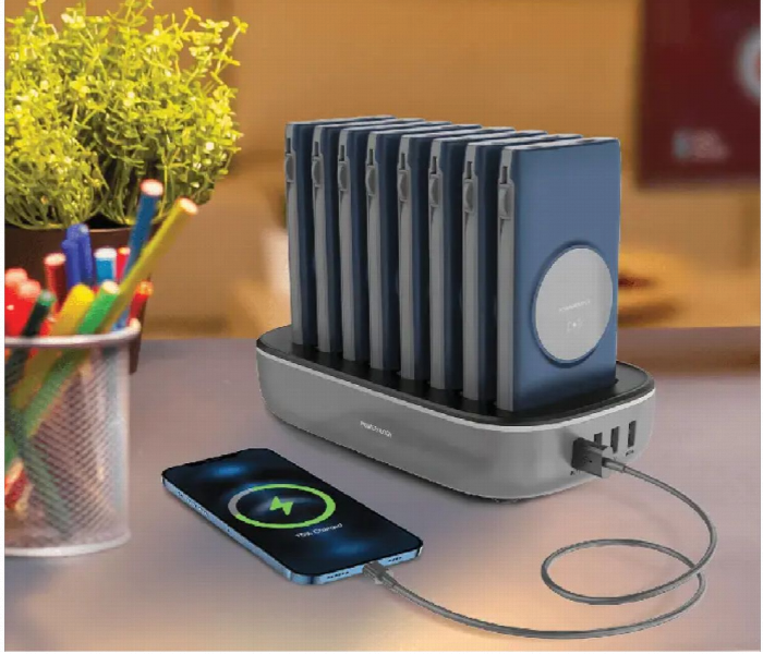 Powerology 8 In 1 Wireless Power Bank Station 10000Mah Blue - Zoom Image 5