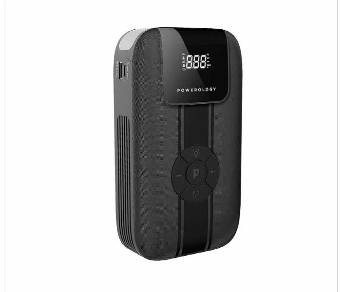 Powerology Jump Starter With Air Compressor 11200Mah 600A Black - Zoom Image 1