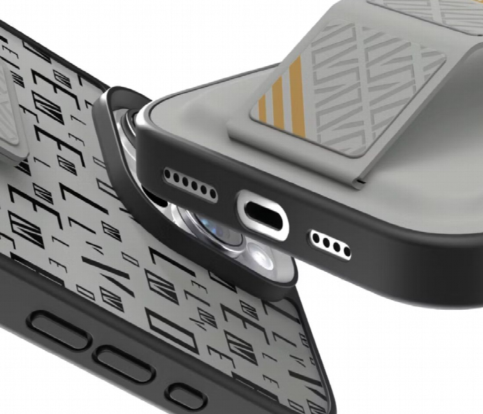 Levelo Morphix Gripstand Case With Cardholder For Iphone 16 Pro Grey - Zoom Image 2