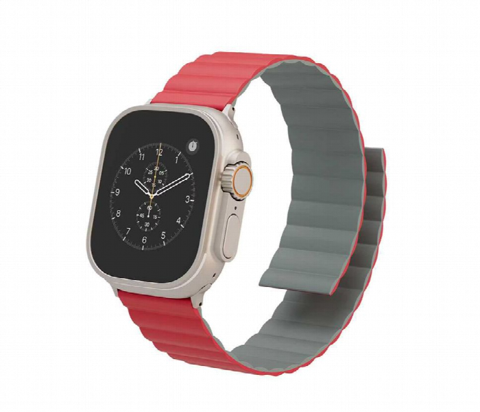Levelo Cosmo Magnet Silicone Watch Band For Apple Watch  Red Or Dark Gray - Zoom Image 1