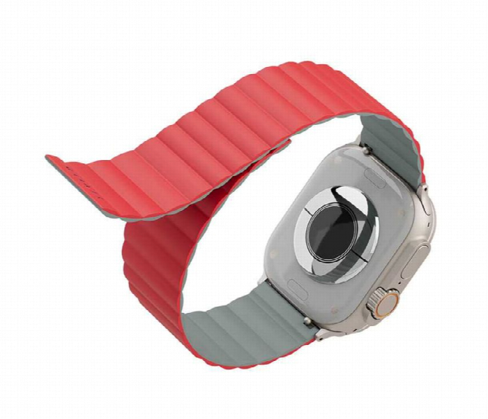 Levelo Cosmo Magnet Silicone Watch Band For Apple Watch  Red Or Dark Gray - Zoom Image 2