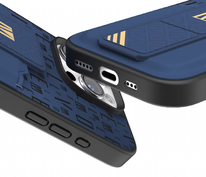 Levelo Morphix Gripstand Case With Cardholder For Iphone 16 Pro Blue - Zoom Image 3