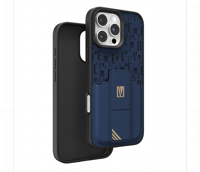 Levelo Morphix Gripstand Case With Cardholder For Iphone 16 Pro Blue - Zoom Image 1