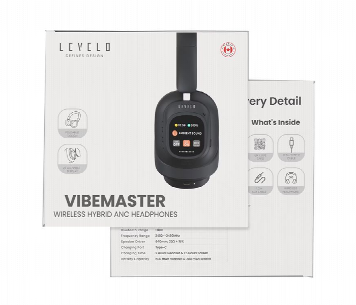 Levelo Vibemaster Wireless Hybrid Anc Headphone - Zoom Image 3