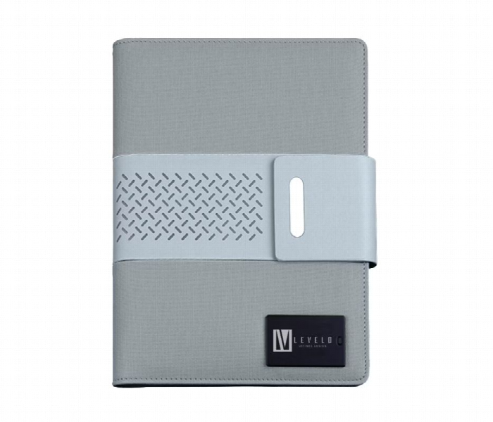 Levelo Techbook Notebook Leather Cover With Built In Powerbank 8000Mah  Gray - Zoom Image 1