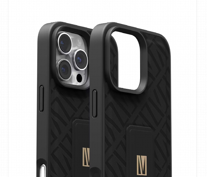 Levelo Morphix Cuero Gripstand Case For Iphone 16 Pro Max Black - Zoom Image 4