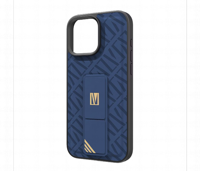 Levelo Morphix Cuero Gripstand Case For Iphone 16 Pro Max Blue - Zoom Image 5