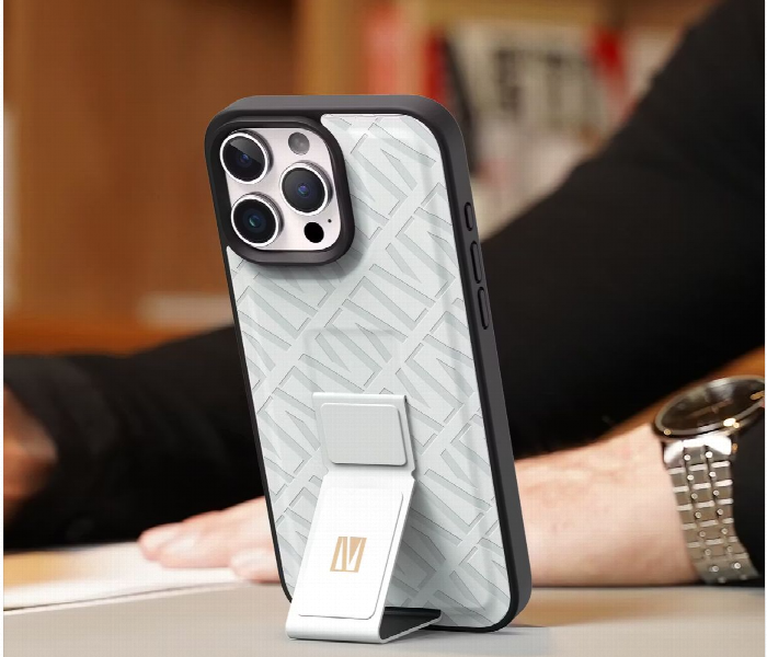 Levelo Morphix Cuero Gripstand Case For Iphone 16 Pro Max White - Zoom Image 4