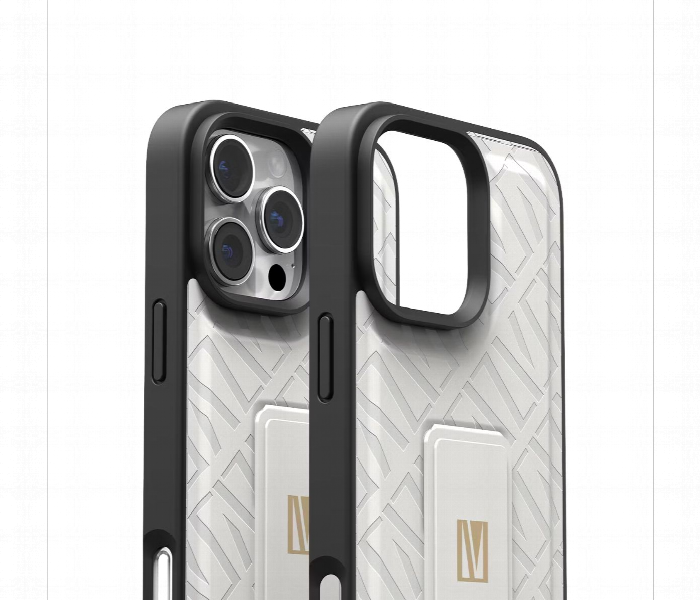 Levelo Morphix Cuero Gripstand Case For Iphone 16 Pro Max White - Zoom Image 5