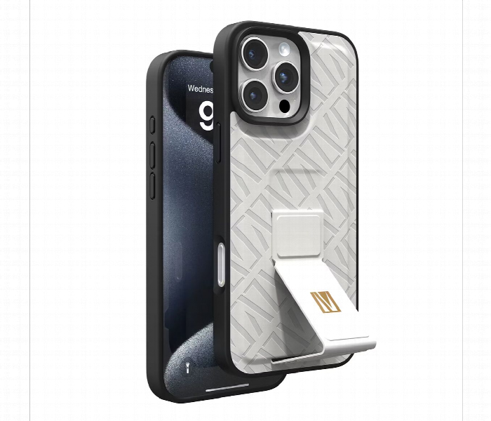 Levelo Morphix Cuero Gripstand Case For Iphone 16 Pro Max White - Zoom Image 1