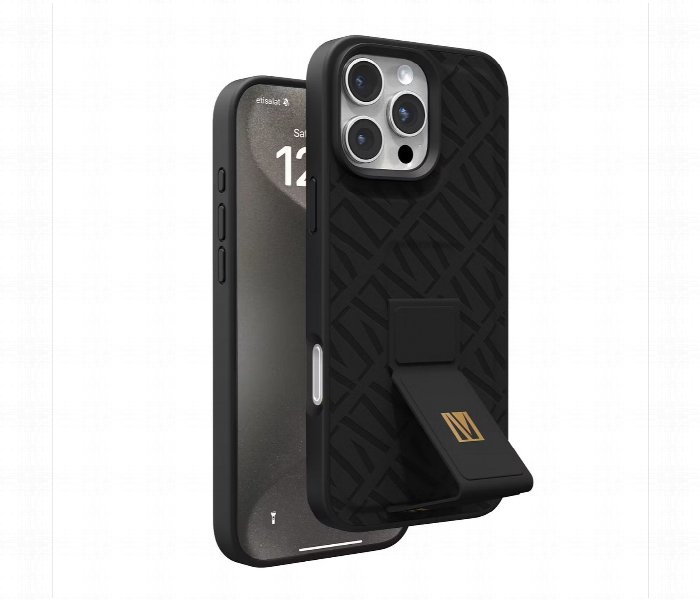 Levelo Morphix Cuero Gripstand Case For Iphone 16 Pro Black - Zoom Image 1
