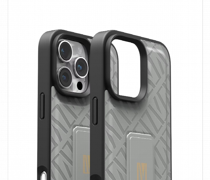 Levelo Morphix Cuero Gripstand Case For Iphone 16 Pro Grey - Zoom Image 5
