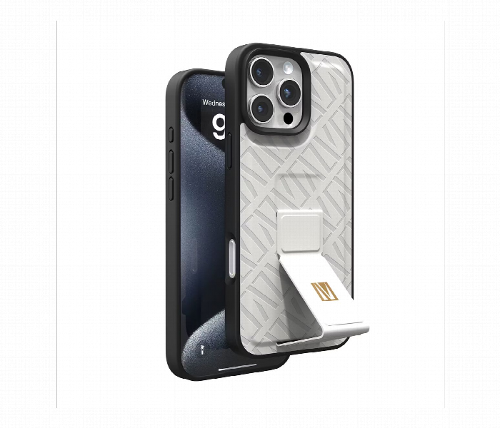 Levelo Morphix Cuero Gripstand Case For Iphone 16 Pro White - Zoom Image 1