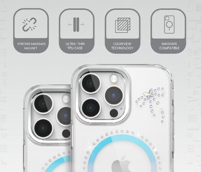 Levelo Butterfly Magsafe Case For Iphone 16 Pro Max Transparent Or Iridescent - Zoom Image 5