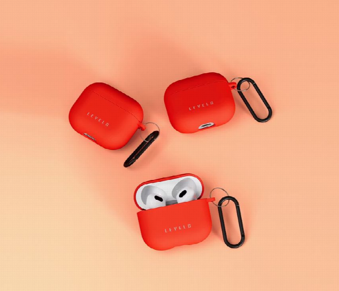Levelo Gorra Silicone Airpods 3 Case  Red - Zoom Image 3