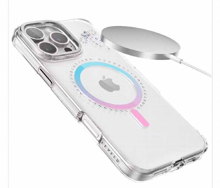 Levelo Butterfly Magsafe Case For Iphone 16 Pro Transparent Or Iridescent - Zoom Image 3
