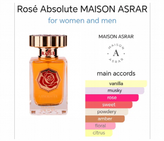 Maison Asrar Rose Absolute  Edp 110Ml  Inspired By Roses Vanille Mancera - Zoom Image 5