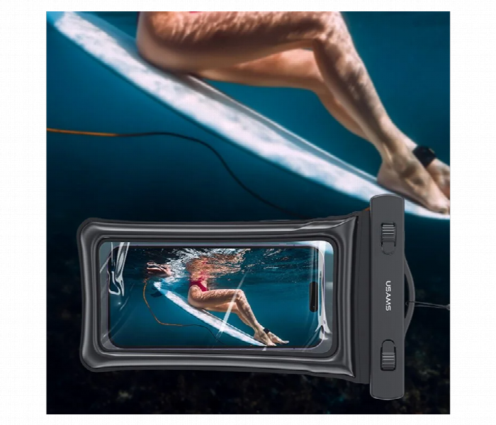 Usams Waterproof Pouch Universal 7 Inch Waterproof Case Dry Bag Ipx8 10M Underwater Phone Protector Pink - Zoom Image 4