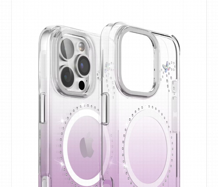Levelo Butterfly Magsafe Case For Iphone 16 Pro Transparent Or Purple - Zoom Image 4
