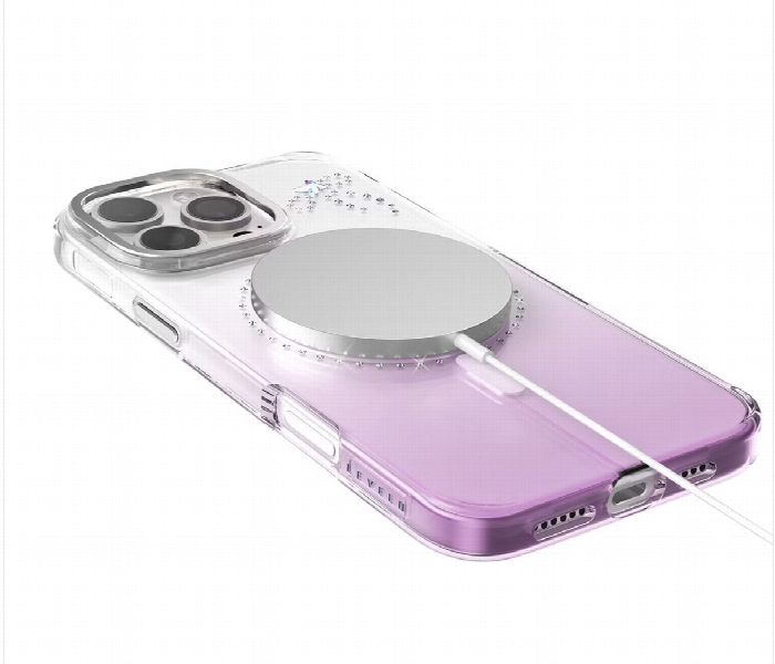 Levelo Butterfly Magsafe Case For Iphone 16 Pro Transparent Or Purple - Zoom Image 2