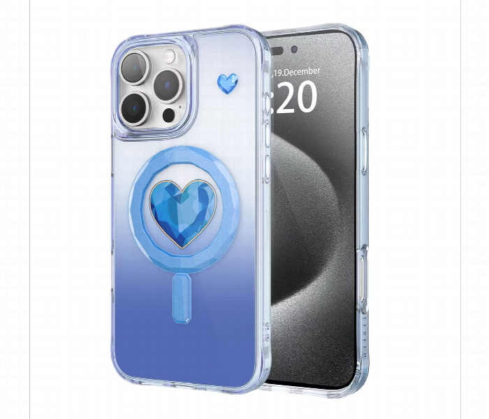 Levelo Hearts Magsafe Case For Iphone 16 Pro Max Blue - Zoom Image 1