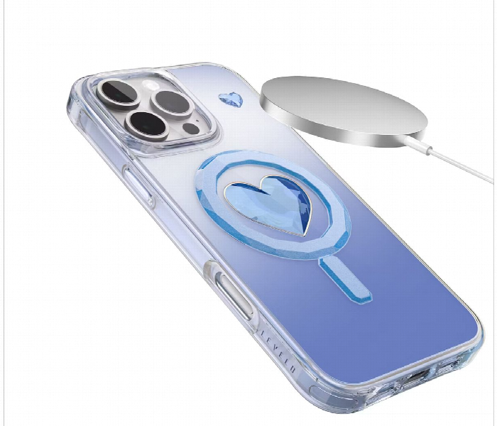 Levelo Hearts Magsafe Case For Iphone 16 Pro Max Blue - Zoom Image 5