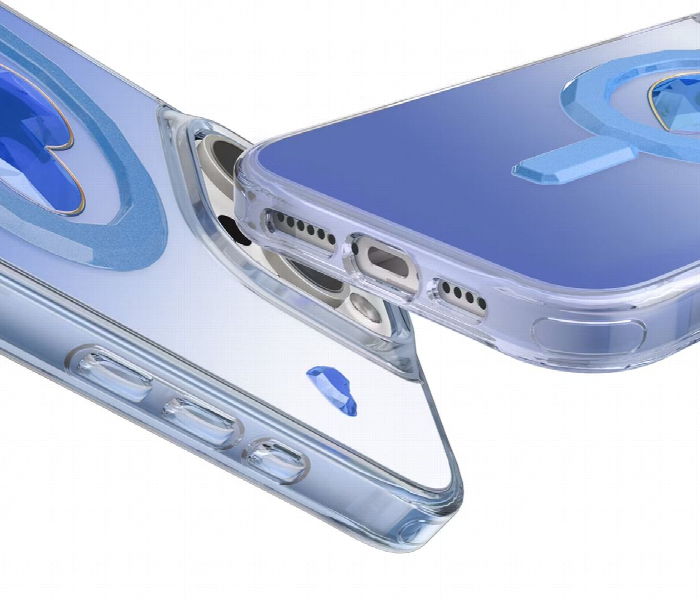 Levelo Hearts Magsafe Case For Iphone 16 Pro Blue - Zoom Image 2