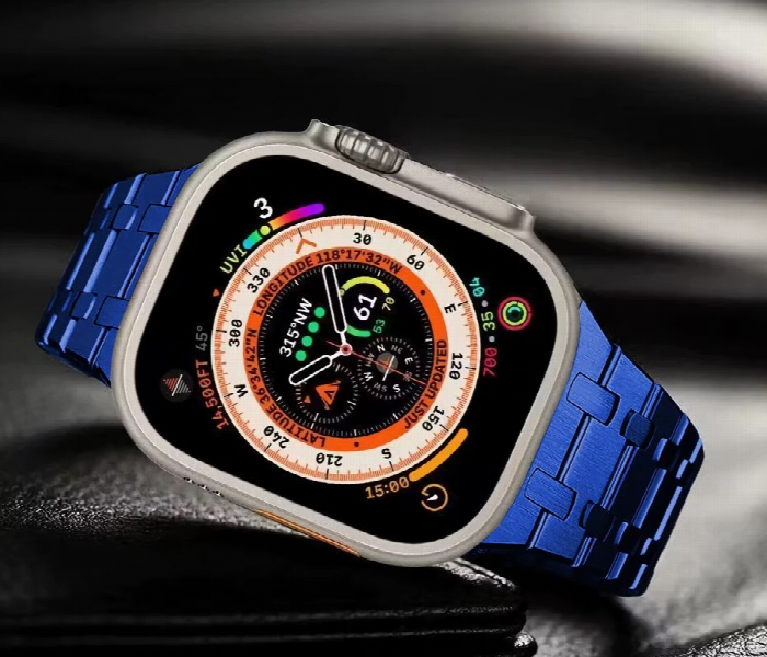 Levelo Royallink Stainless Steel Metal Watch Strap Blue - Zoom Image 2