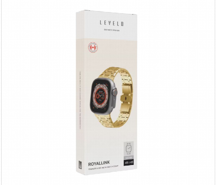 Levelo Royallink Stainless Steel Metal Watch Strap Gold - Zoom Image 5