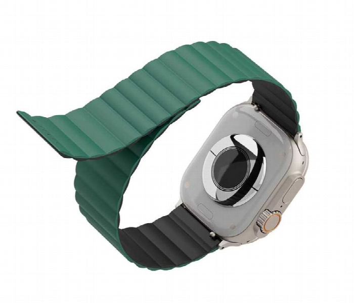 Levelo Cosmo Magnet Silicone Watch Band For Apple Watch Black Or Green - Zoom Image 2