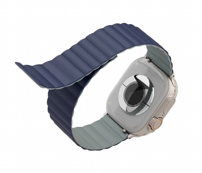 Levelo Cosmo Magnet Silicone Watch Band For Apple Watch Blue Or Gray - Zoom Image 2