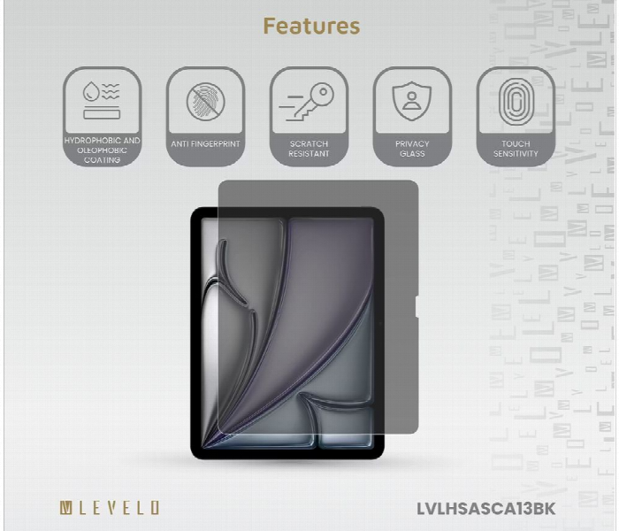 Levelo High Silicone Aluminum Glass Privacy Screen Protector For Air 13 Inch 2024 - Zoom Image 2