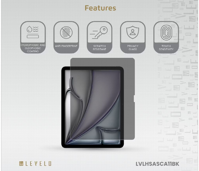 Levelo High Silicone Aluminum Glass Privacy Screen Protector For Ipad Air 11 Inch 2024 - Zoom Image 2