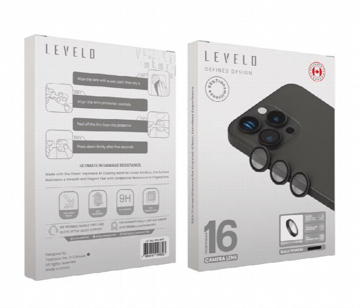 Levelo Trio Lens Protector For Iphone 16 Pro Or Pro Max Black Titanium - Zoom Image 3