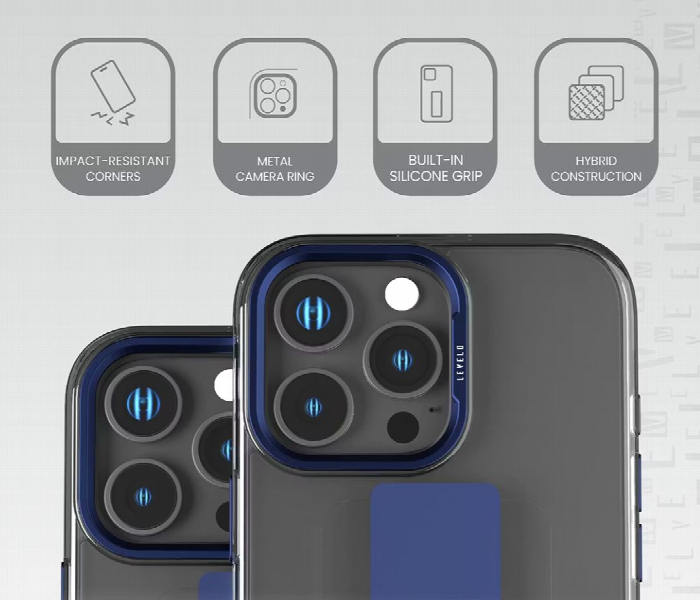 Levelo Graphia Imd Silicone Grip Case For Iphone 16 Pro Blue - Zoom Image 5