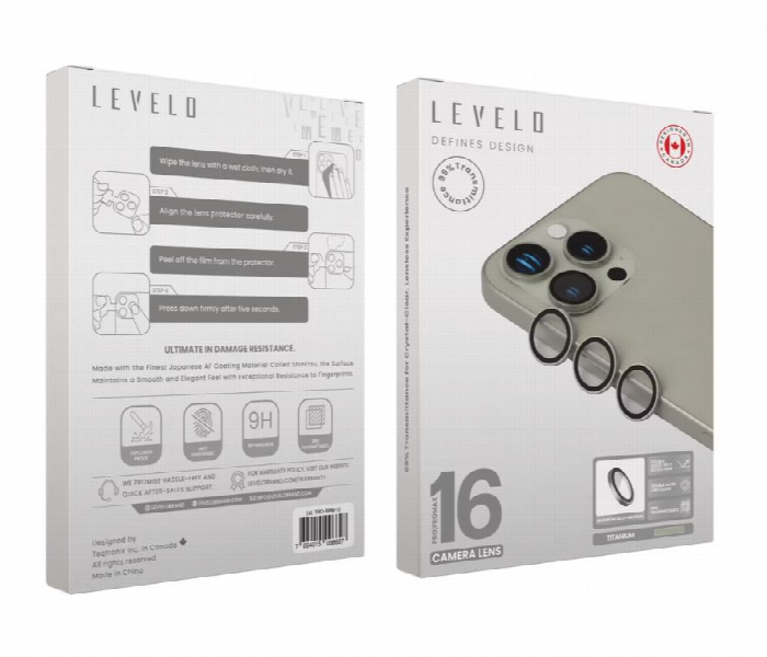Levelo Trio Lens Protector For Iphone 16 Pro Or Pro Max Titanium - Zoom Image 3