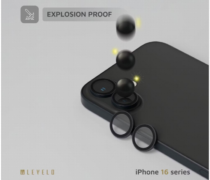 Levelo Duo Lens Protector For Iphone 16 Or 16 Plus Black - Zoom Image 4