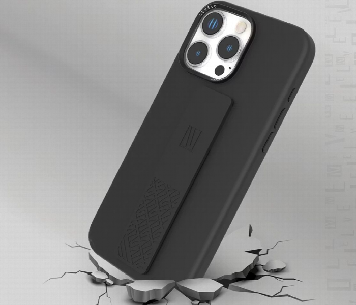 Levelo Morphix Silicone Case With Silicone Grip For Iphone 16 Pro Max Black - Zoom Image 4
