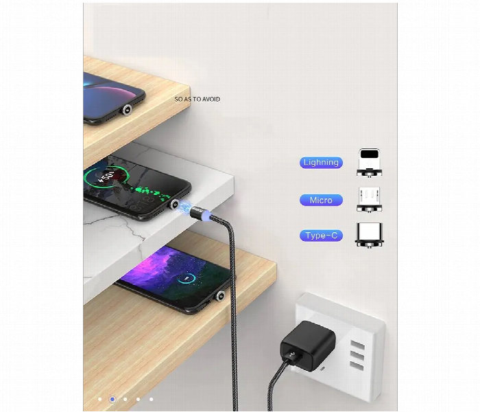 Kaku Magnetic Cable 3In1 Usb Type C  Lightning  Micro Usb Magnetic Charging Cable - Zoom Image 5