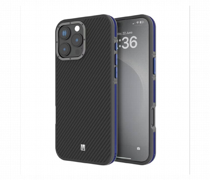 Levelo Ox Carbon Case For Iphone 16 Pro Max Blue - Zoom Image 1