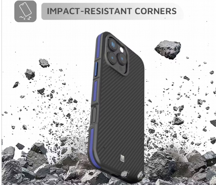 Levelo Ox Carbon Case For Iphone 16 Pro Max Blue - Zoom Image 3