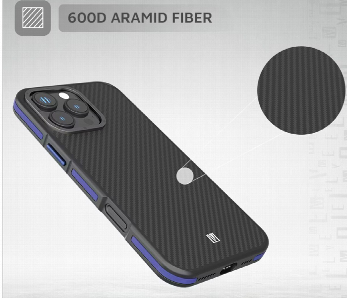 Levelo Ox Carbon Case For Iphone 16 Pro Max Blue - Zoom Image 5