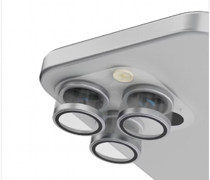Levelo Lucent Trio 9H Camera Lens Protector Ip15 Pro Or 15 Pro Max Silver - Zoom Image 3