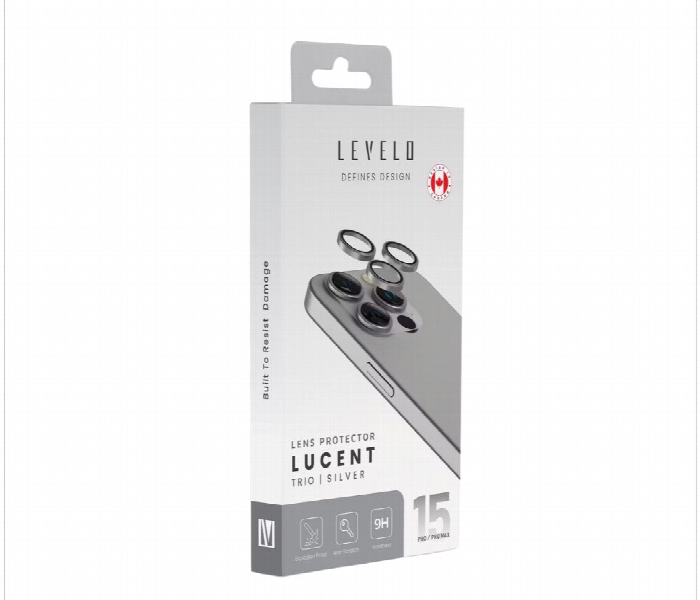 Levelo Lucent Trio 9H Camera Lens Protector Ip15 Pro Or 15 Pro Max Silver - Zoom Image 4