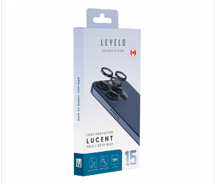 Levelo Lucent Trio 9H Hardness Camera Lens Protector For Iphone 15 Pro Or 15 Pro Max Blue - Zoom Image 5