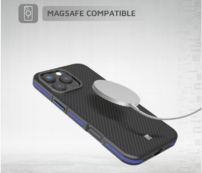 Levelo Ox Carbon Case For Iphone 16 Pro Blue - Zoom Image 5