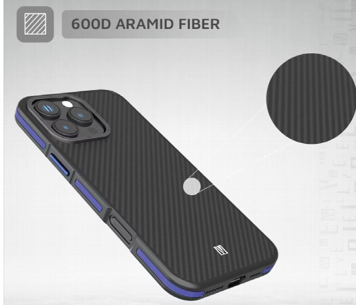 Levelo Ox Carbon Case For Iphone 16 Pro Blue - Zoom Image 6