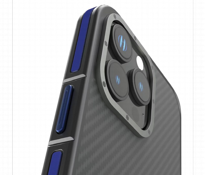 Levelo Ox Carbon Case For Iphone 16 Pro Blue - Zoom Image 3